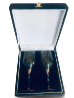 Copas de cobre  cristal  y lapislázuli